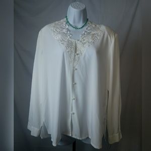 Liz Baker white button up blouse